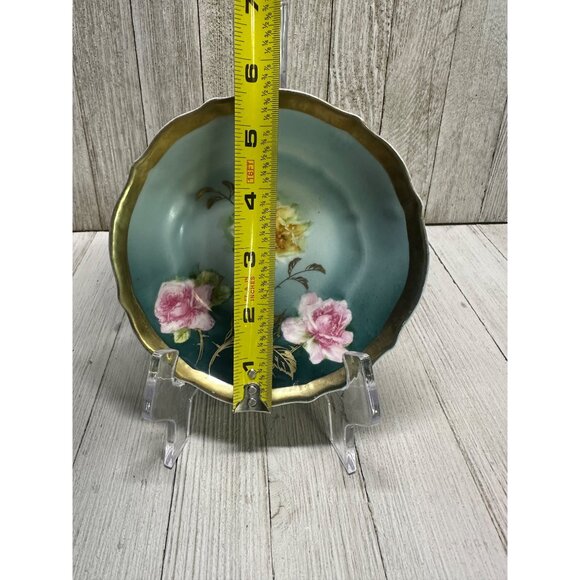 C.T. Carl Tielsch Altwasser Antique Serving Bowl Painted Floral Gold Rim #21558 - Picture 5 of 6